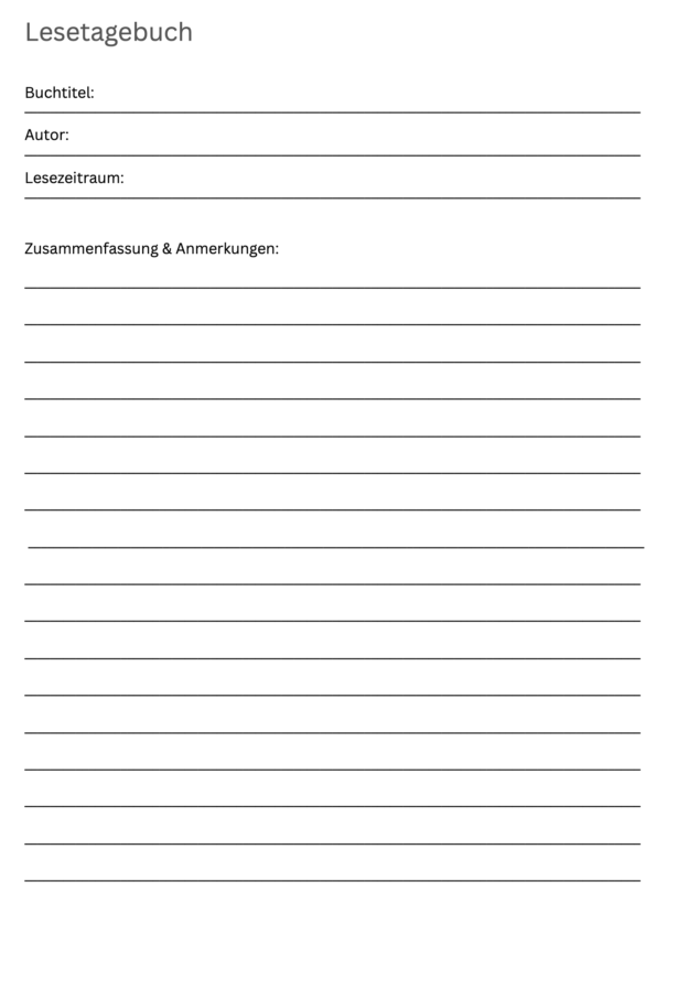 Ideen Für Ein Lesetagebuch Lesetagebuch Vorlagen & Ideen | Vorlagen & Muster
