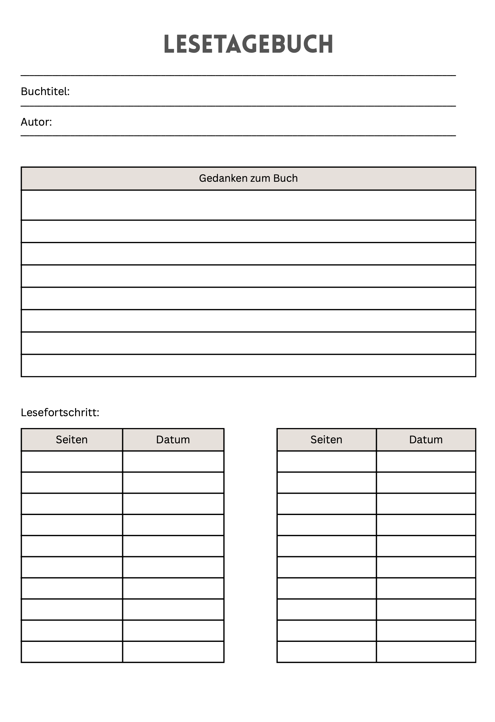 Lesetagebuch & Lesejournal - Vorlagen und Ideen
